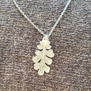Silver Leaf Pendant Necklace